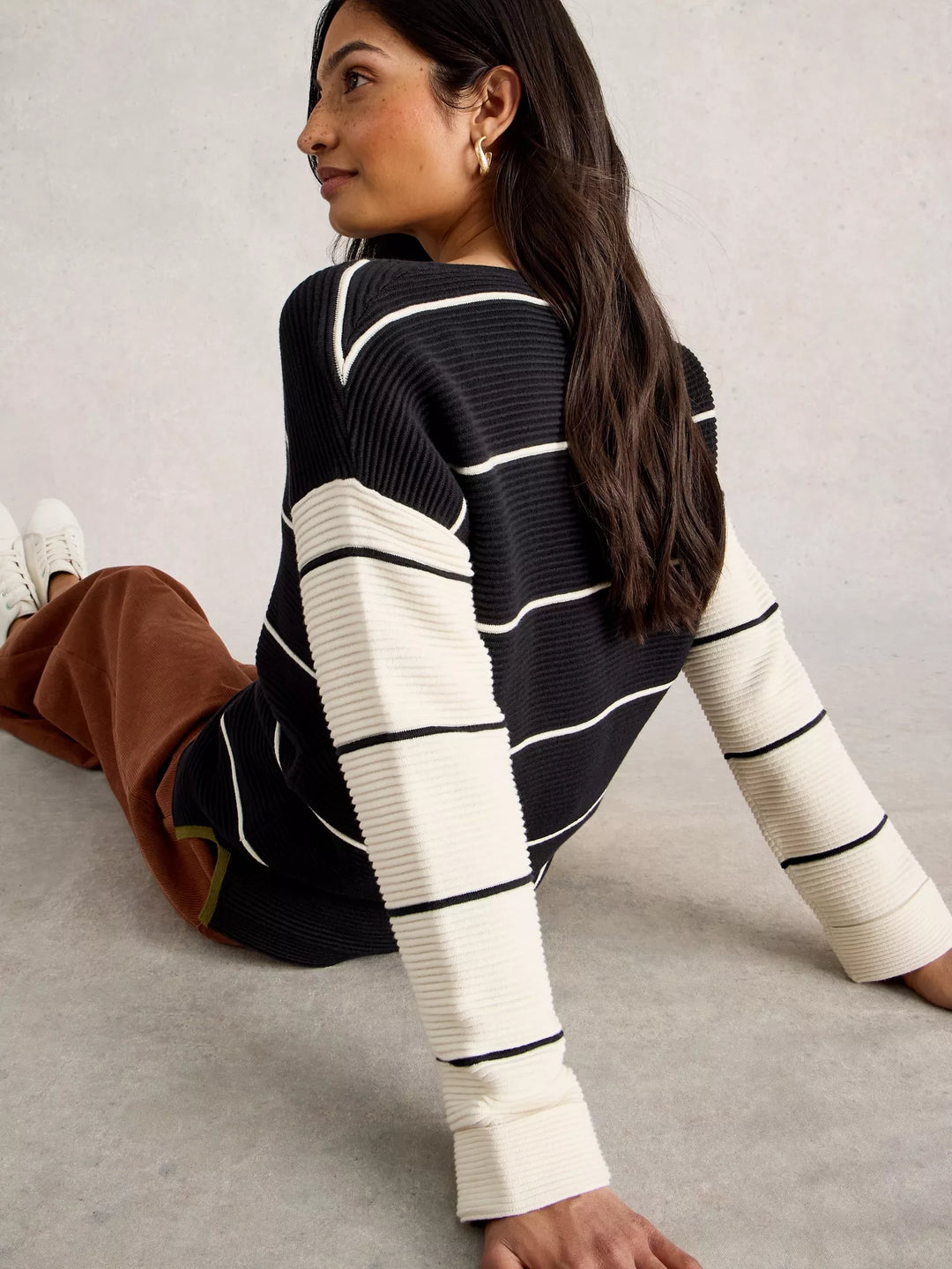 BLACK MULTI JANA STRIPE JUMPER