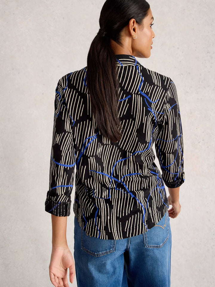 BLACK PRINT ANNIE JERSEY SHIRT