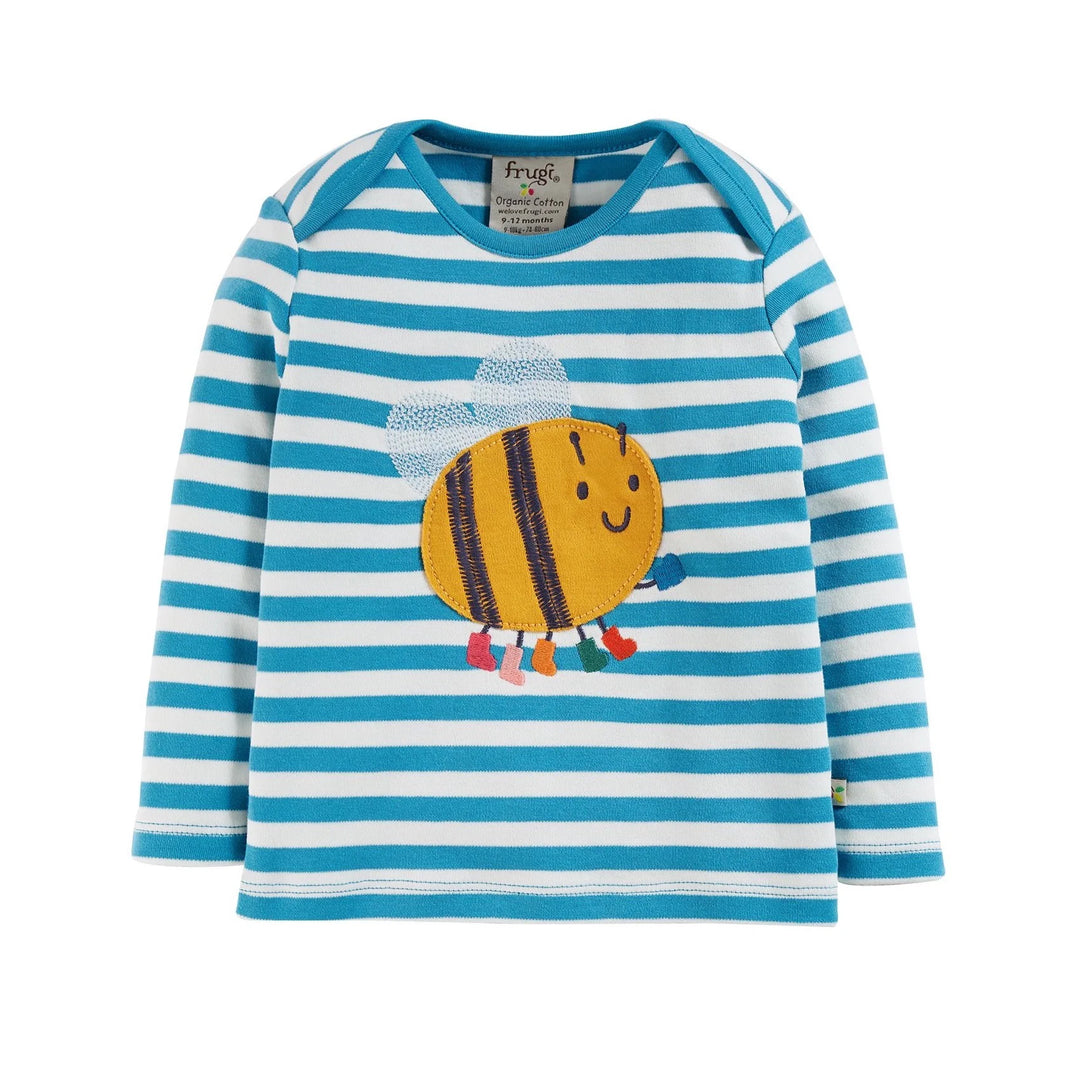 BLUE BUMBLEBEE BOBBY APPLIQUE TOP