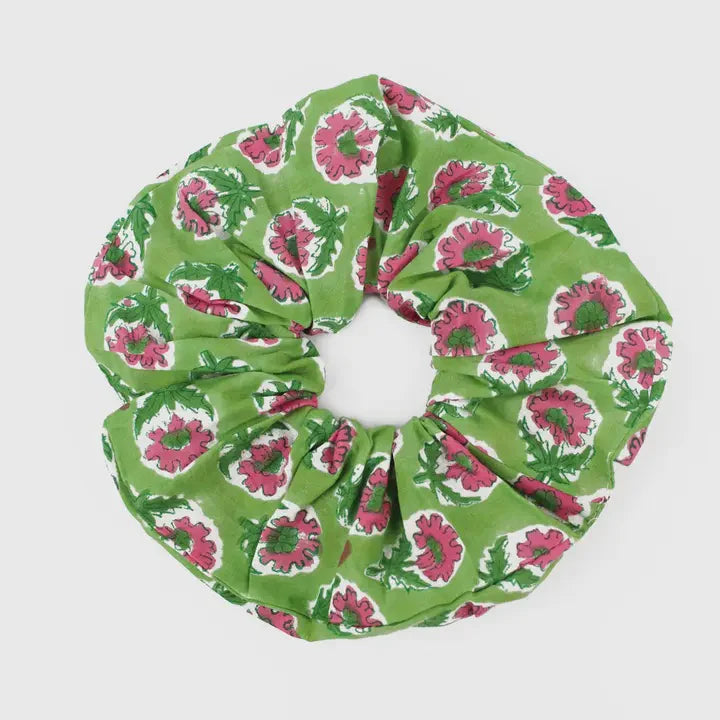GREEN & PINK SCRUNCHIE