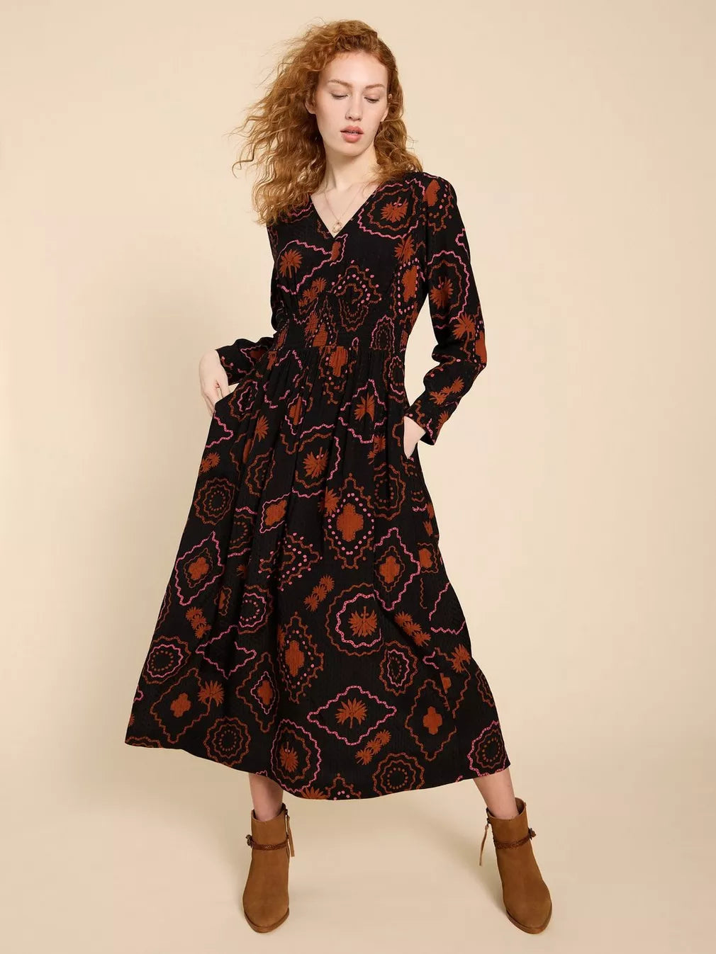 BLACK PRINT EDIE ECO VERO MAXI DRESS