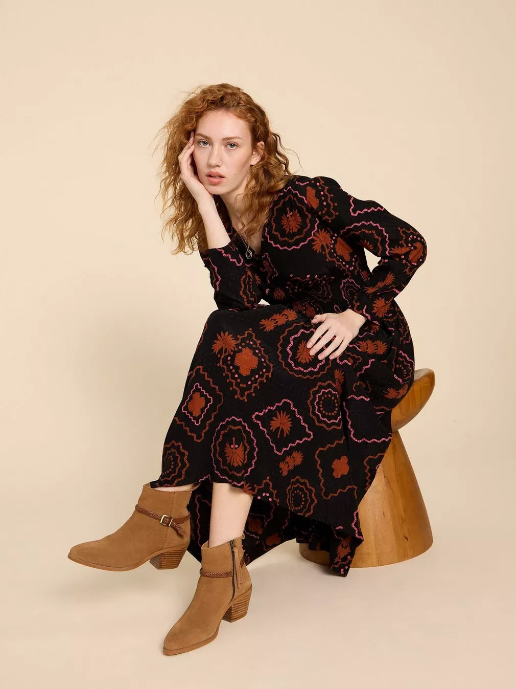 BLACK PRINT EDIE ECO VERO MAXI DRESS