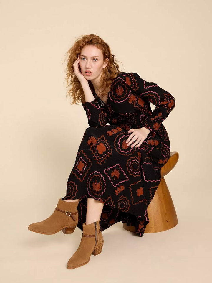 BLACK PRINT EDIE ECO VERO MAXI DRESS