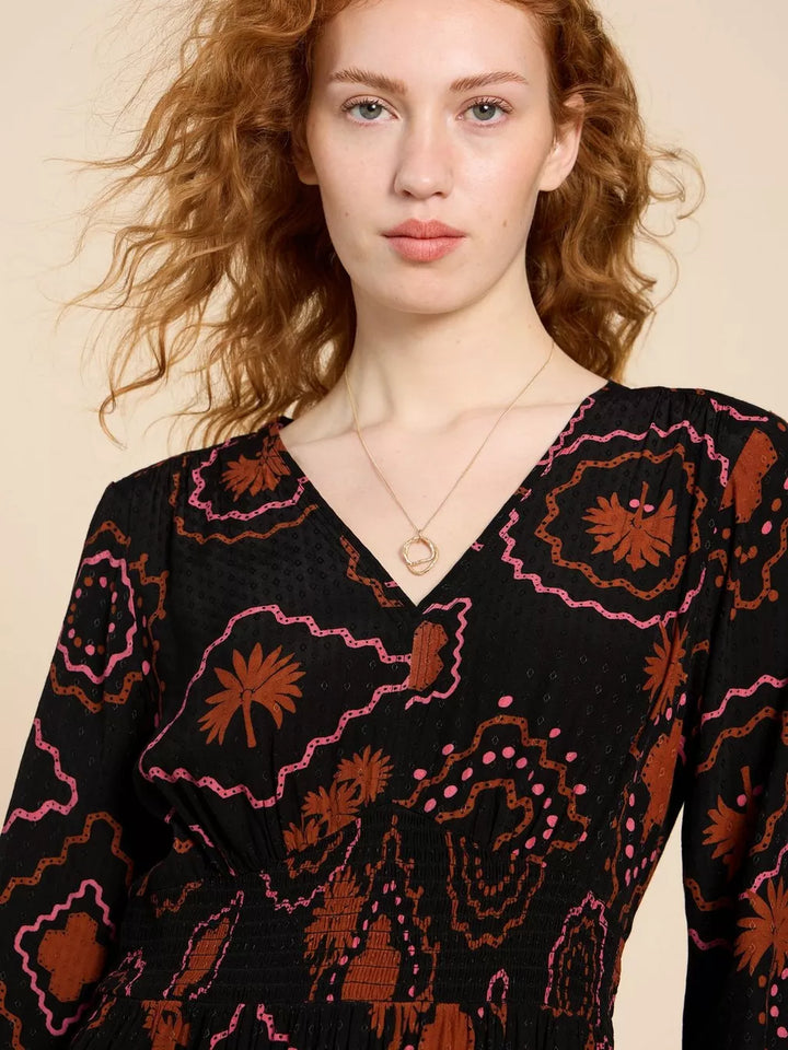 BLACK PRINT EDIE ECO VERO MAXI DRESS