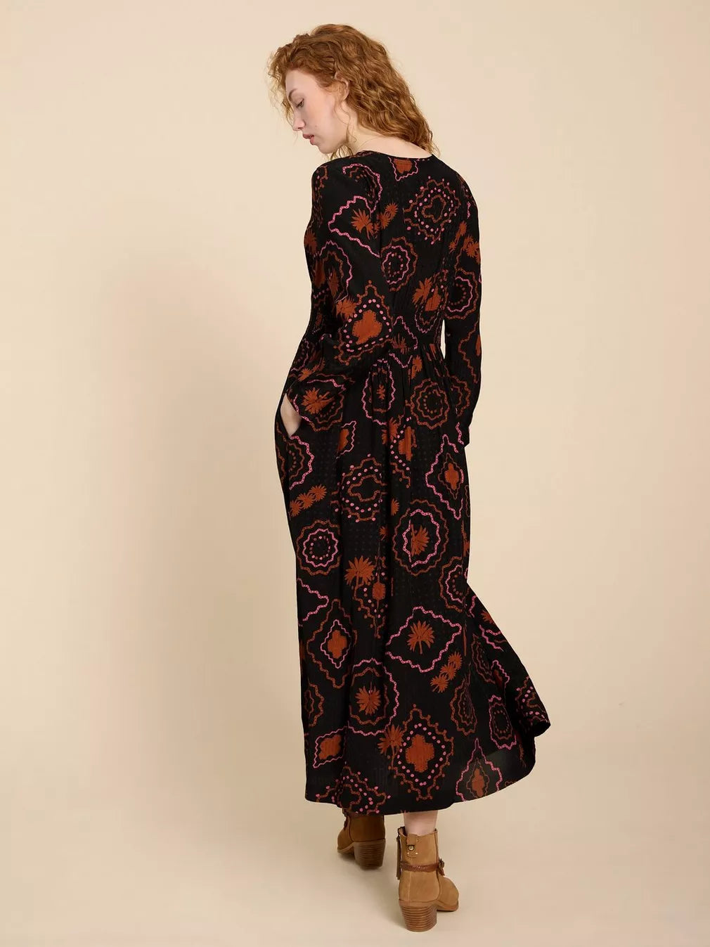 BLACK PRINT EDIE ECO VERO MAXI DRESS