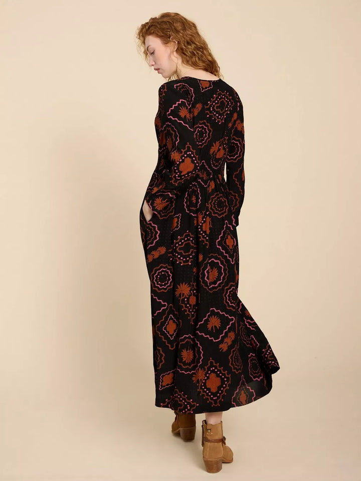 BLACK PRINT EDIE ECO VERO MAXI DRESS