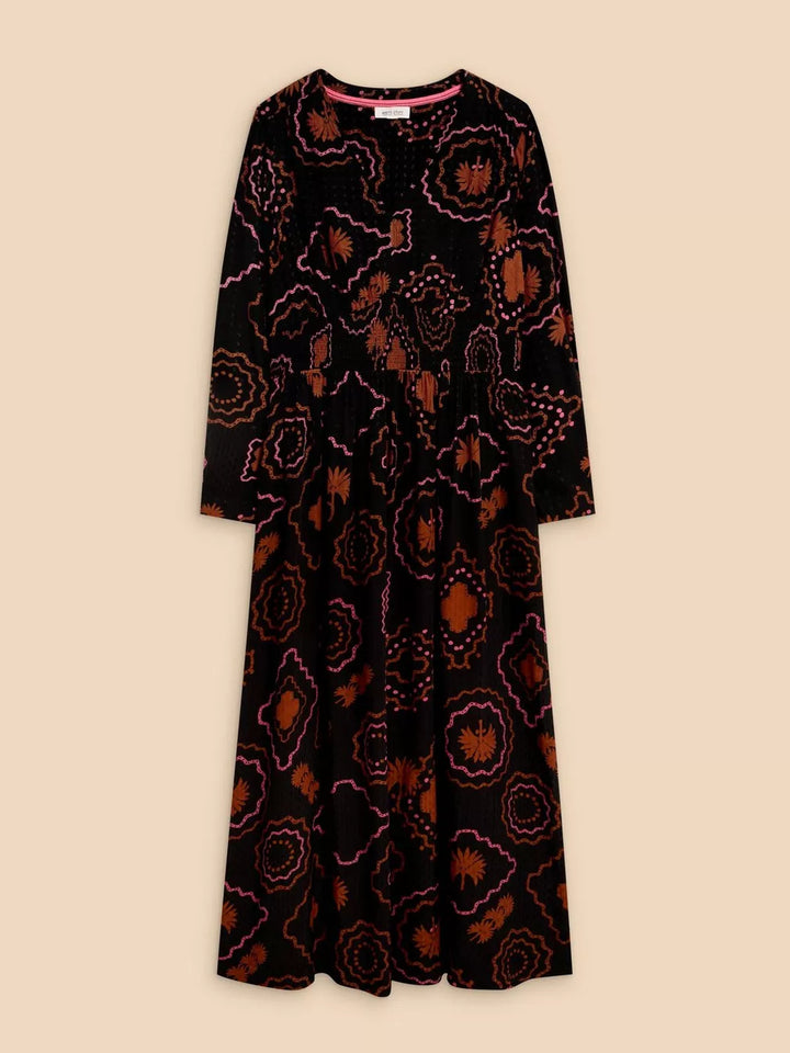 BLACK PRINT EDIE ECO VERO MAXI DRESS