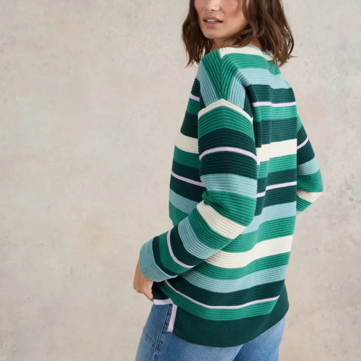 GREEN MULTI JANA STRIPE JUMPER
