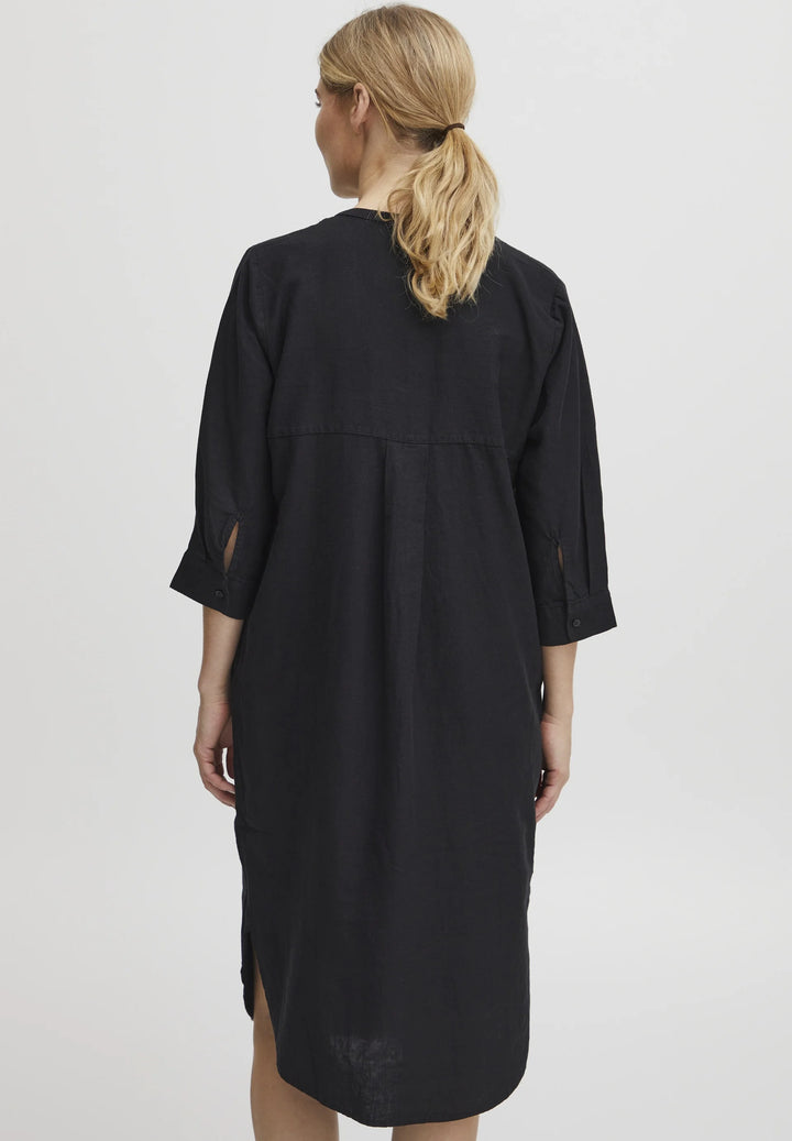 BLACK FALAKKA PLACKET DRESS