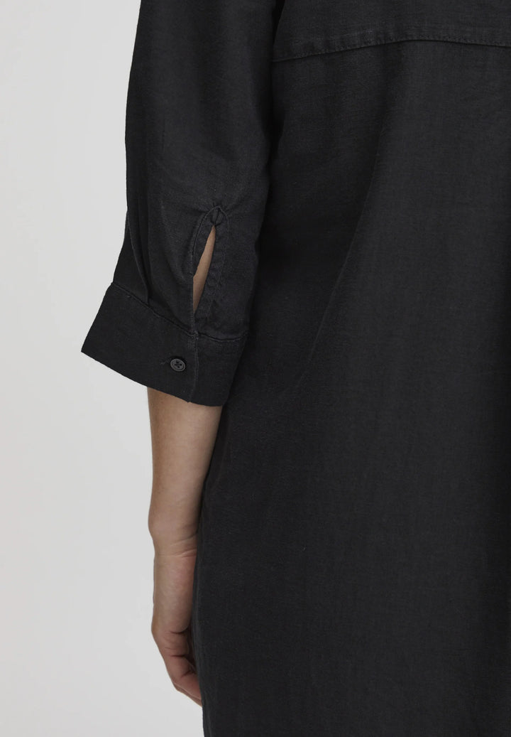BLACK FALAKKA PLACKET DRESS