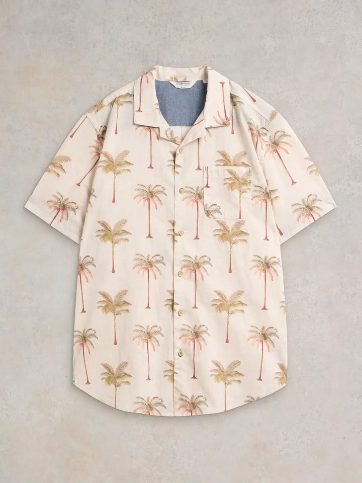 NATURAL PALM TREE PRINTED SHIRT