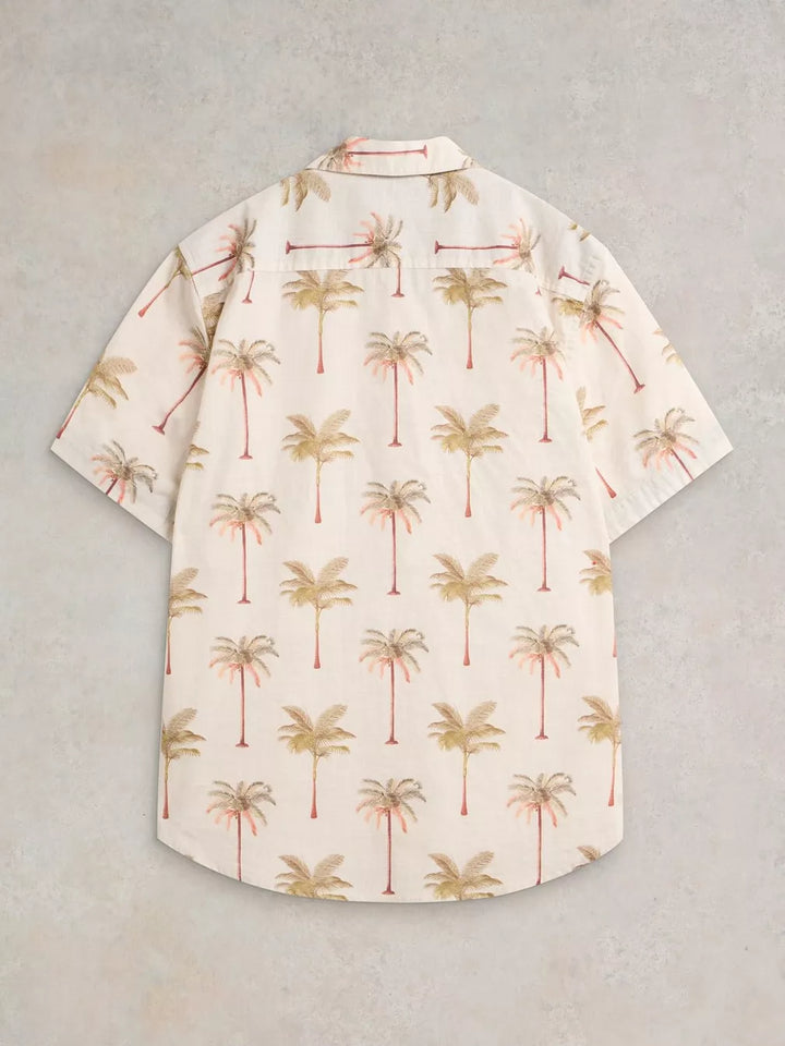 NATURAL PALM TREE PRINTED SHIRT