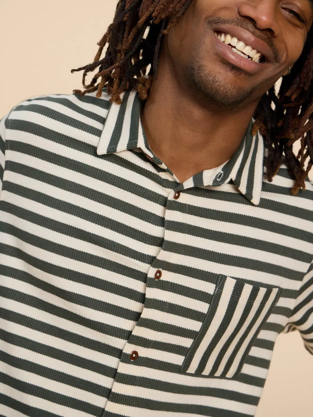 GREEN STRIPED JERSEY SHIRT