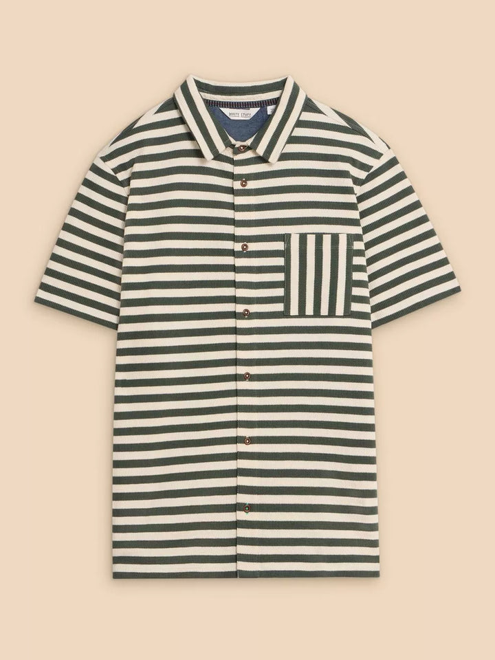 GREEN STRIPED JERSEY SHIRT