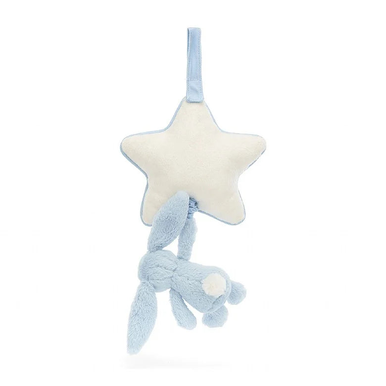 BASHFUL BLUE BUNNY MUSICAL PULL