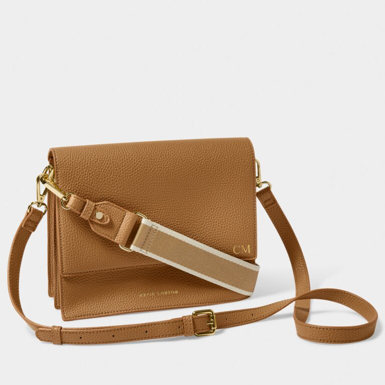 TAN ORLA CANVAS STRAP CROSSBODY BAG