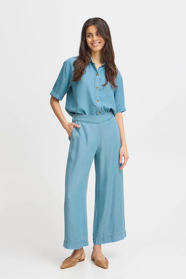 MID BLUE DENIM EVELYN TROUSER