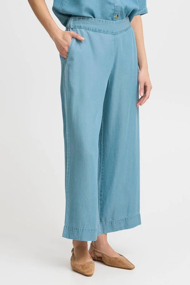 MID BLUE DENIM EVELYN TROUSER