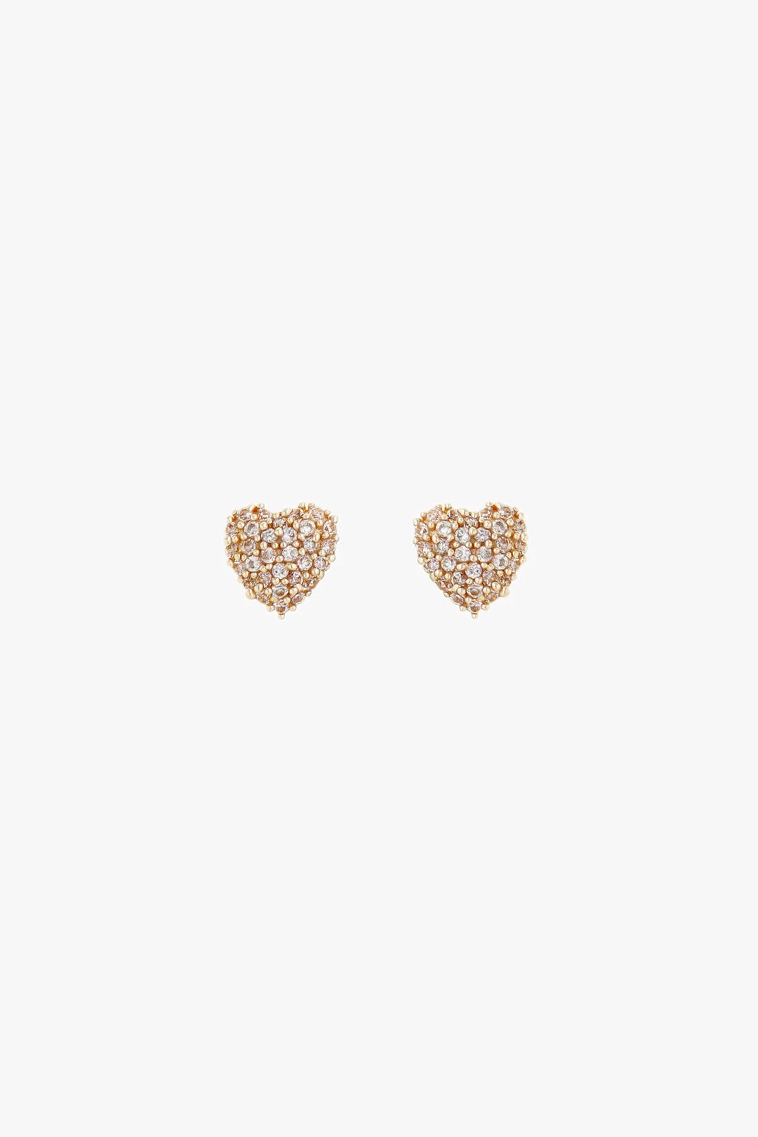 PAVE HEART EARRINGS GOLD