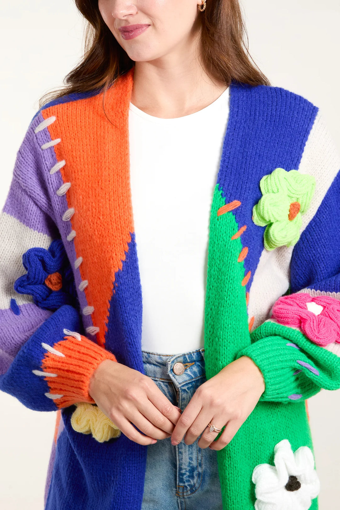 GREEN FLOWER POWER LONG CARDIGAN