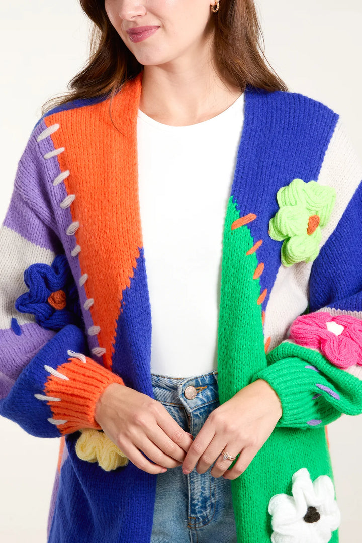 GREEN FLOWER POWER LONG CARDIGAN