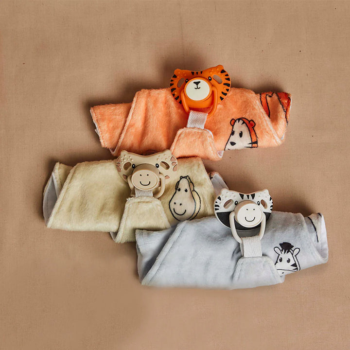 TEETHING SOOTHER & COMFORTER TEDDY TIGER