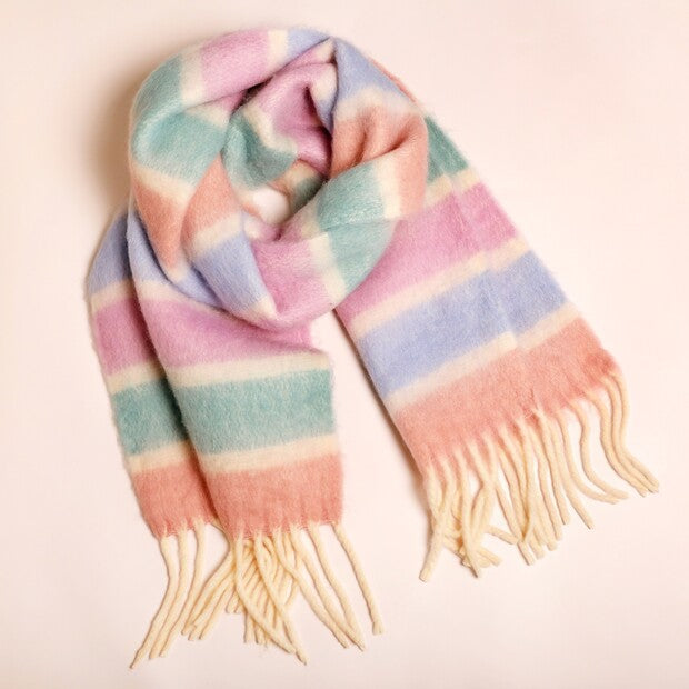 PASTEL CREAM STRIPE SCARF