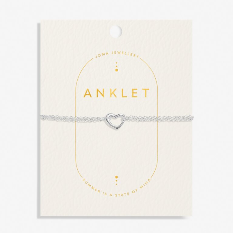 SILVER HEART ANKLET