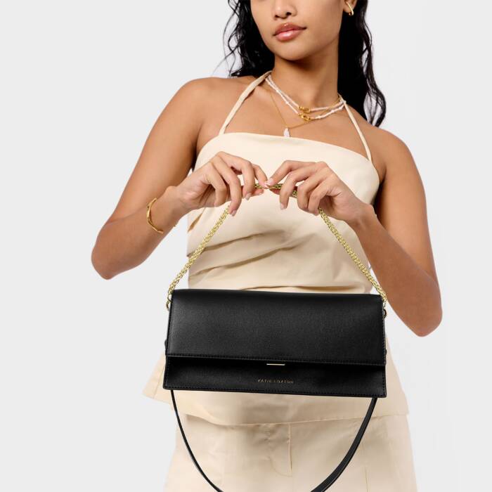 TORI CHAIN SHOULDER BAG BLACK