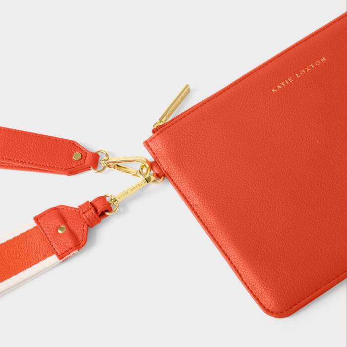 HALLIE WRISTLET POUCH DEEP ORANGE