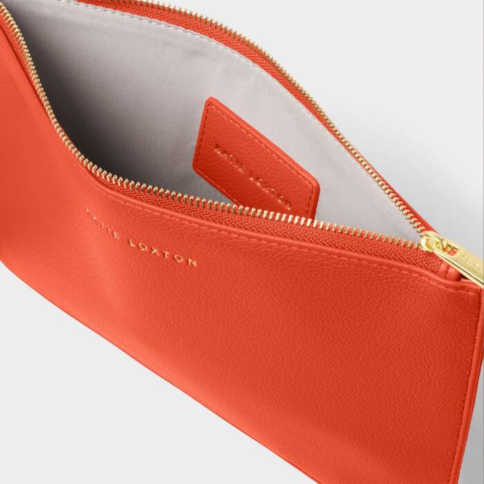 HALLIE WRISTLET POUCH DEEP ORANGE