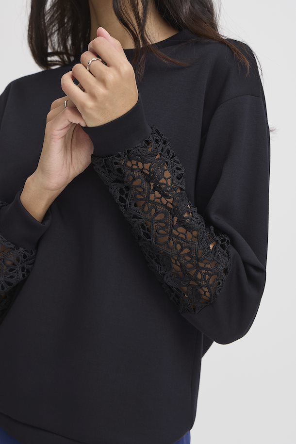 PUSTI LACE SWEATSHIRT BLACK