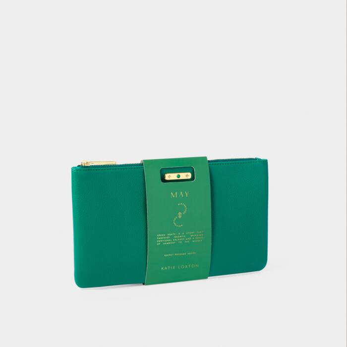 BIRTHSTONE POUCH MAY DEEP GREEN