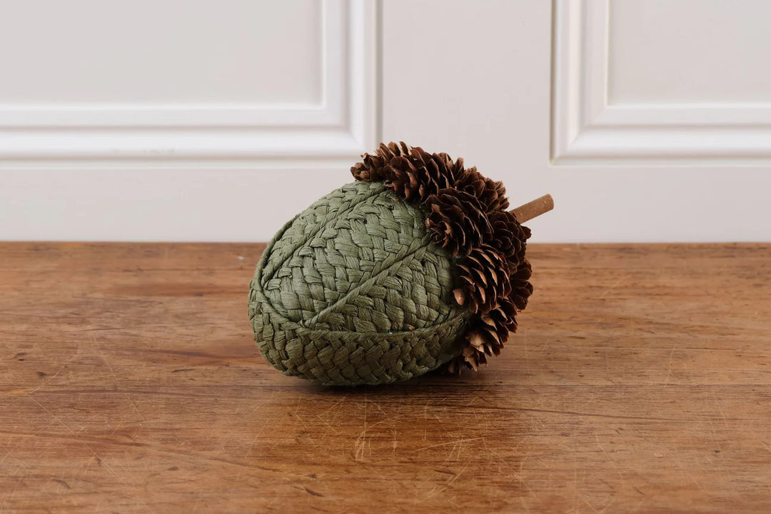 GREEN PINECONE & FABRIC ACORN