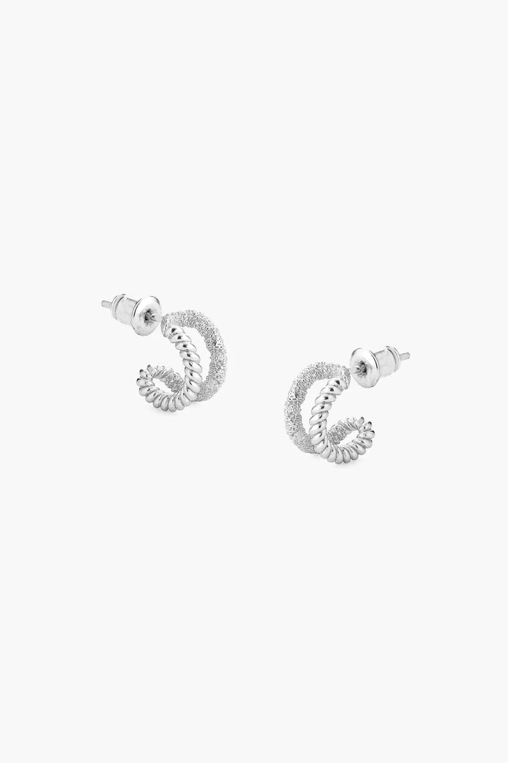 BRAID SILVER EARRINGS