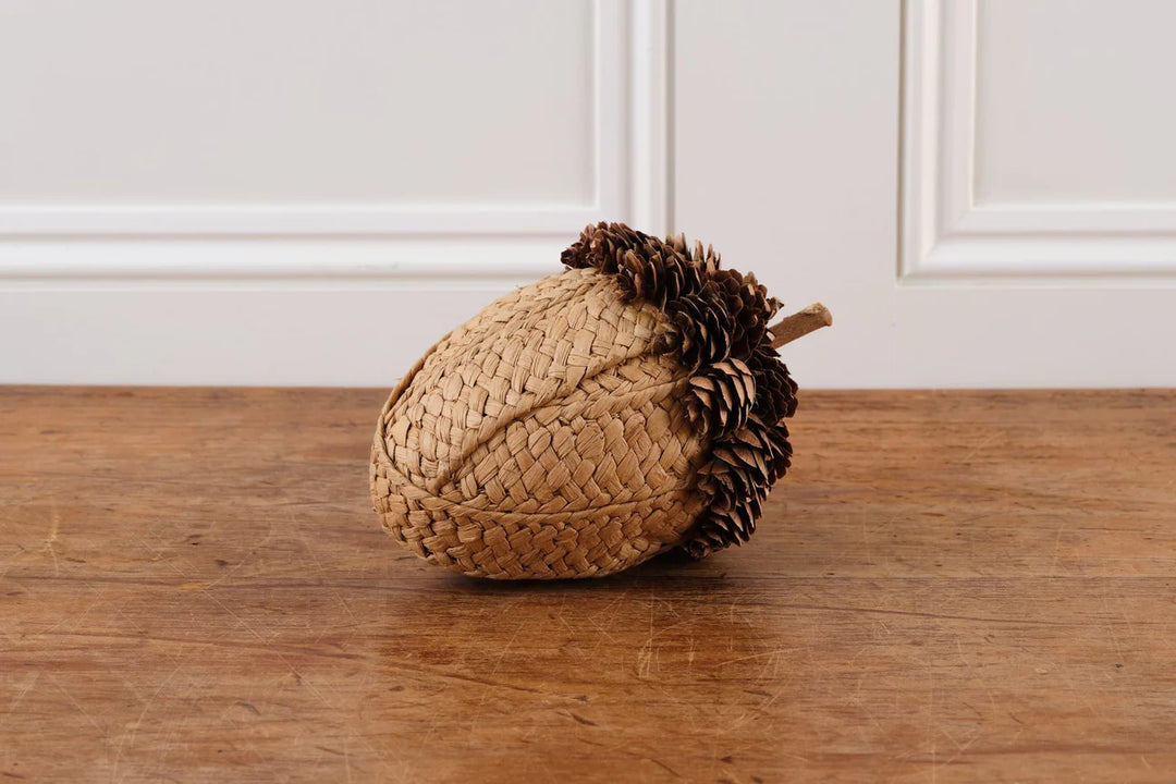 CREAM PINECONE & FABRIC ACORN