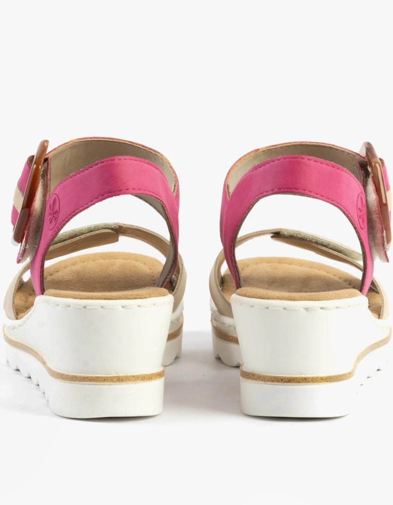 67476-31 LADIES' SANDALS BEIGE COMBINATION SEITL. ANFLECHTER