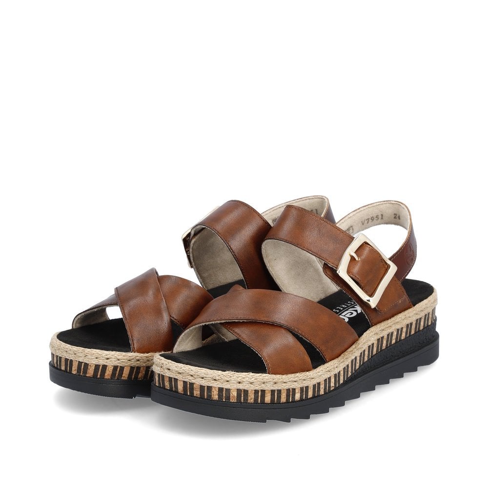 V7951-24 LADIES' SANDALS BROWN SEITL. ANFLECHTER