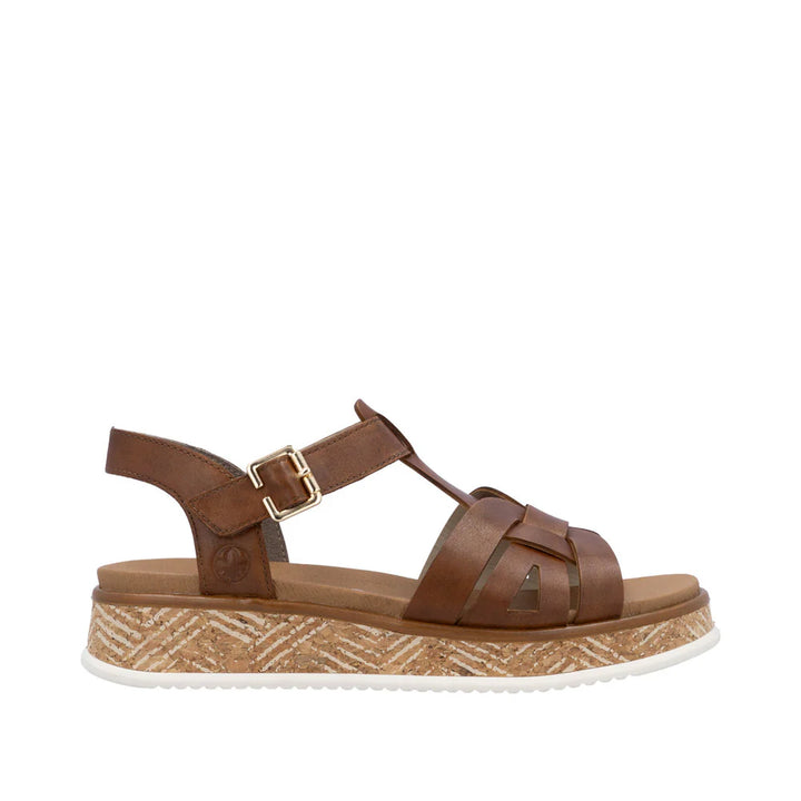 W0853-24 LADIES' SANDALS BROWN ZICK-ZACK-KONSTRUKTION