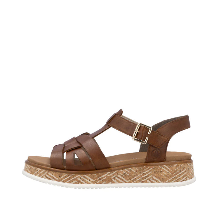 W0853-24 LADIES' SANDALS BROWN ZICK-ZACK-KONSTRUKTION