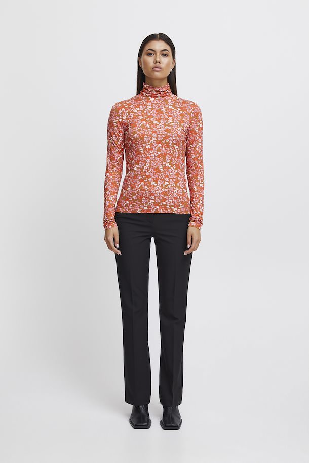 ORANGE FLOWER NAVA LONG SLEEVE TOP