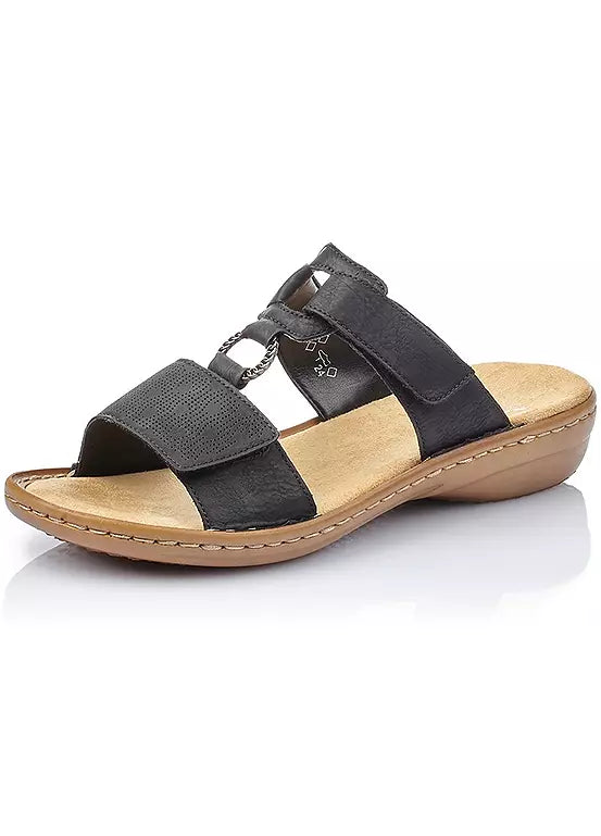 60885-00 LADIES' SANDALS BLACK FLEXIBLER ANFLECHTER