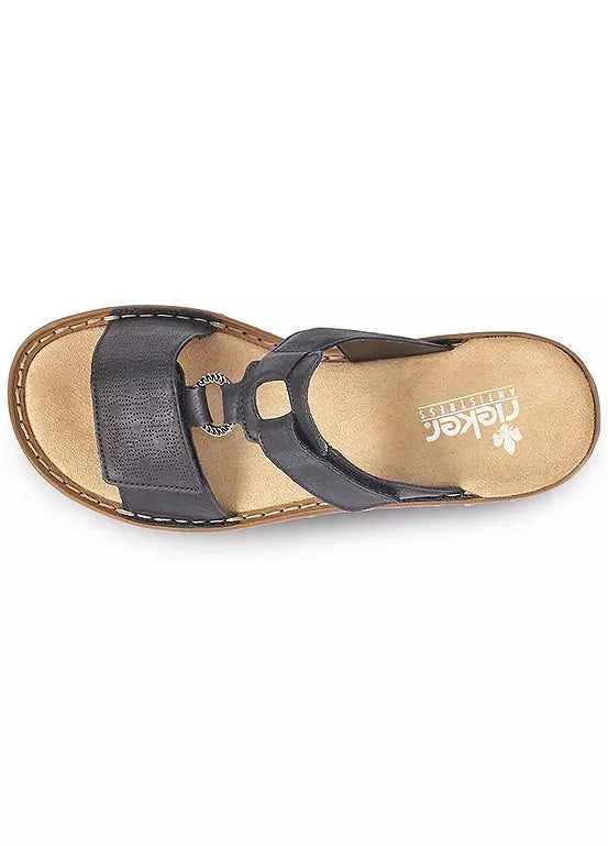 60885-00 LADIES' SANDALS BLACK FLEXIBLER ANFLECHTER