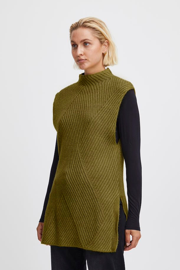 GREEN MOSS MYLLE WAISTCOAT JUMPER