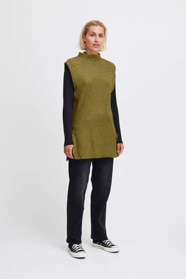 GREEN MOSS MYLLE WAISTCOAT JUMPER