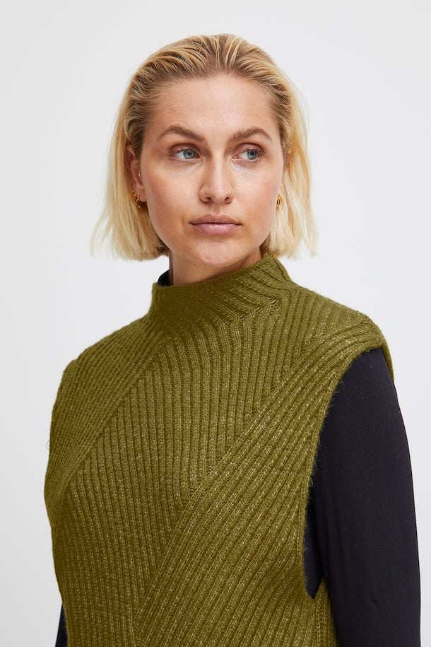 GREEN MOSS MYLLE WAISTCOAT JUMPER