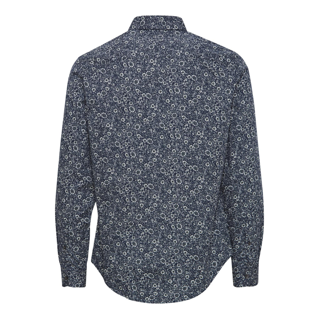 DARK NAVY ANTON LONG SLEEVED FLOWER SHIRT