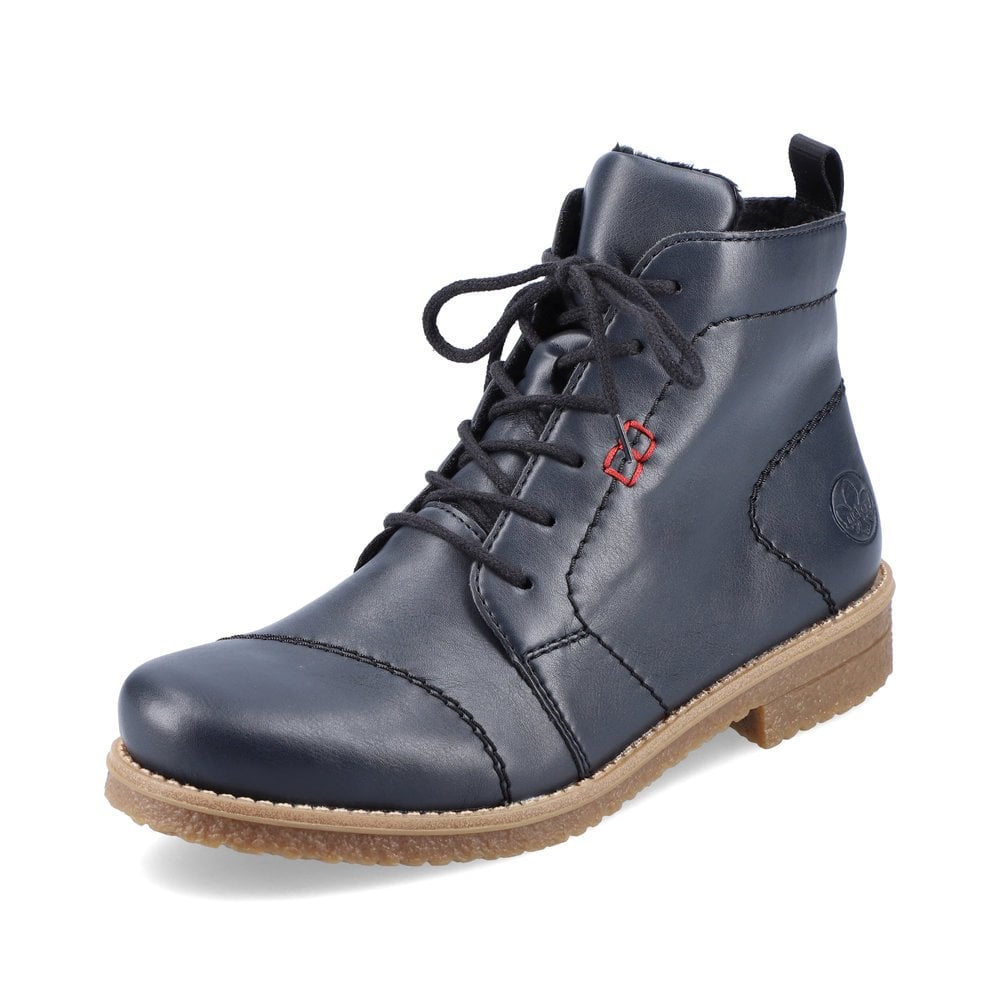 NAVY BLUE LACE & ZIP BOOT