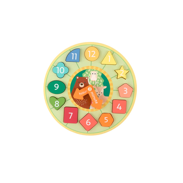 NEW WOODLAND ANIMAL SHAPE SORTING CLOCK (FSC®)