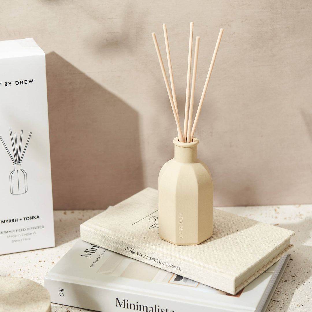 Myrrh & Tonka Ceramic Reed Diffuser - Beige - 200ml: Myrrh & Tonka